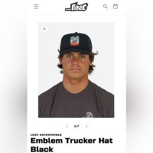 NWT LOST ENTERPRISES
Emblem Trucker Hat Black